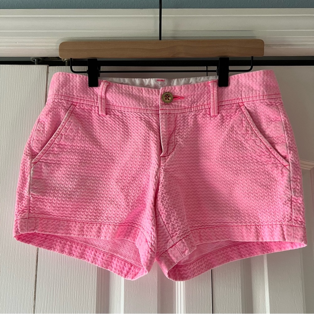 Lilly Pulitzer Pink Textured Callahan Shorts Size 4